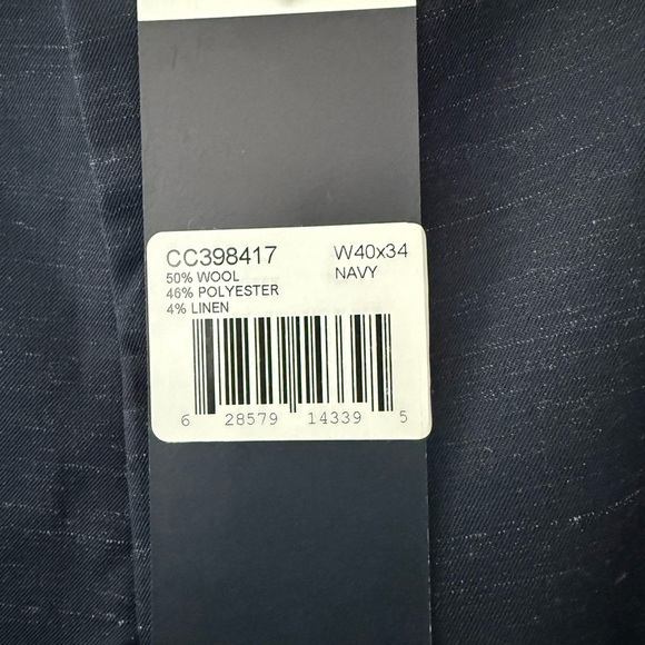 Cardinal Of Canada  Pants Slacks Trousers Navy Blend 40x34 Extra Trim Fit NWT - Picture 3 of 7